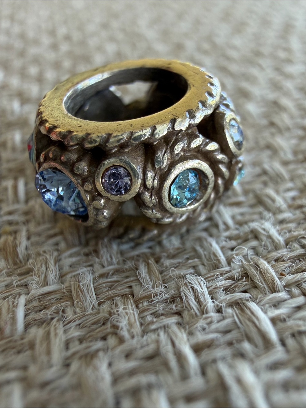 Brighton Halo Spacer Bead Charm Blue Crystals